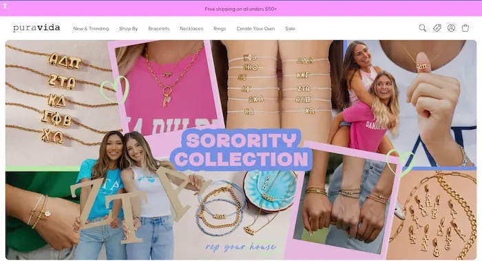Pura Vida Bracelets website preview